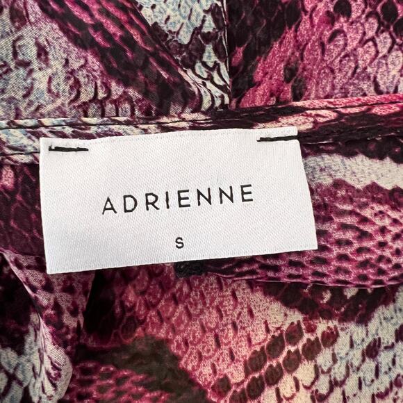 Adrienne Pink, Grey & Black Reptile Short Sleeve Sheer Open Blouse - SIZE S - Picture 3 of 3